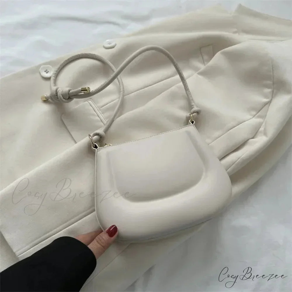 Purple Retro PU Leather Crossbody White / 20x6x15cm shoulder-250126