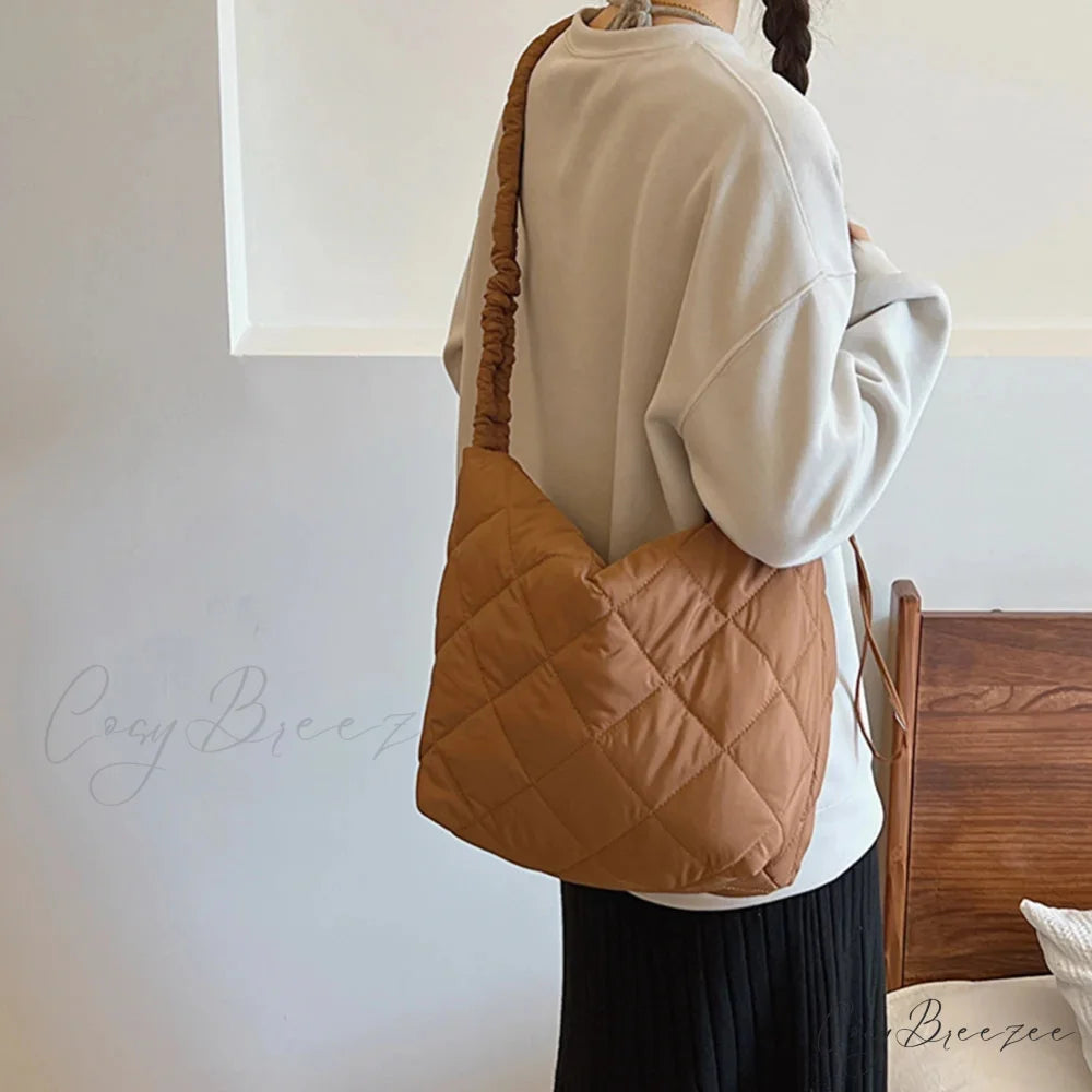 Quilted Puffer Tote Bag shoulder-250126