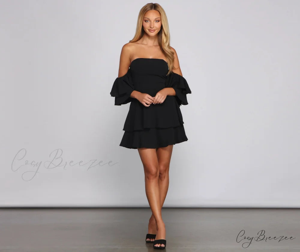 Ravishing Ruffles Stylish A-Line Mini Dress
