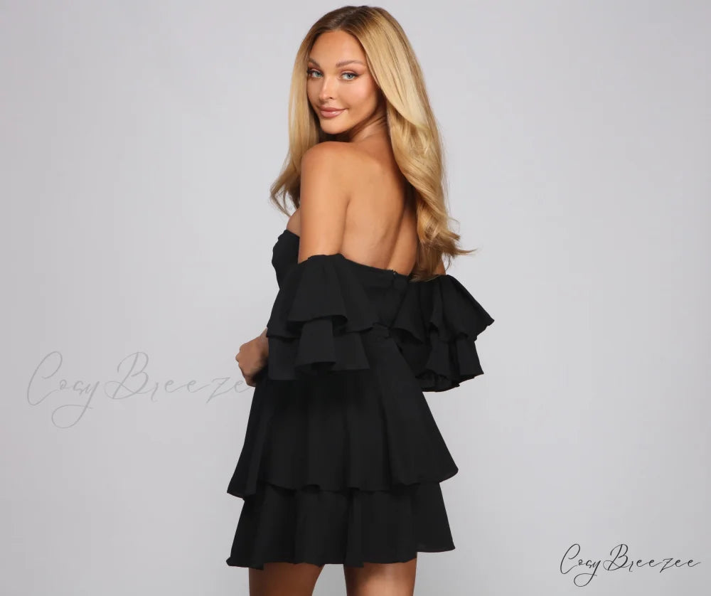 Ravishing Ruffles Stylish A-Line Mini Dress