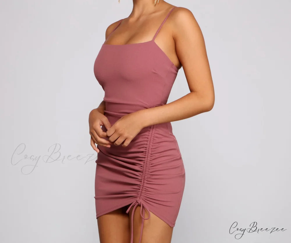 Ready To Stylish Ruche Mini Dress