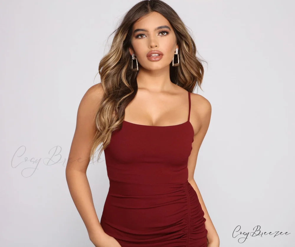Ready To Stylish Ruche Mini Dress