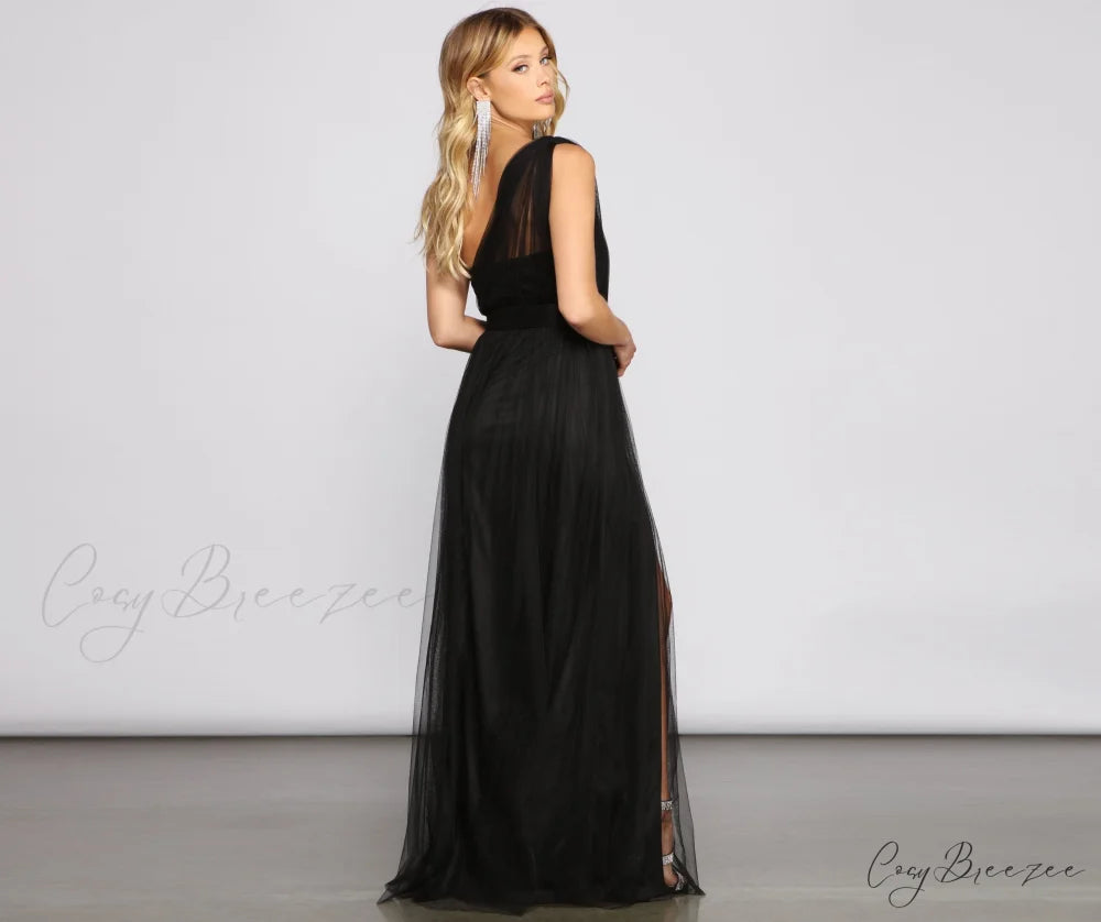 Rebecca Tulle Stylish A-Line Formal Dress