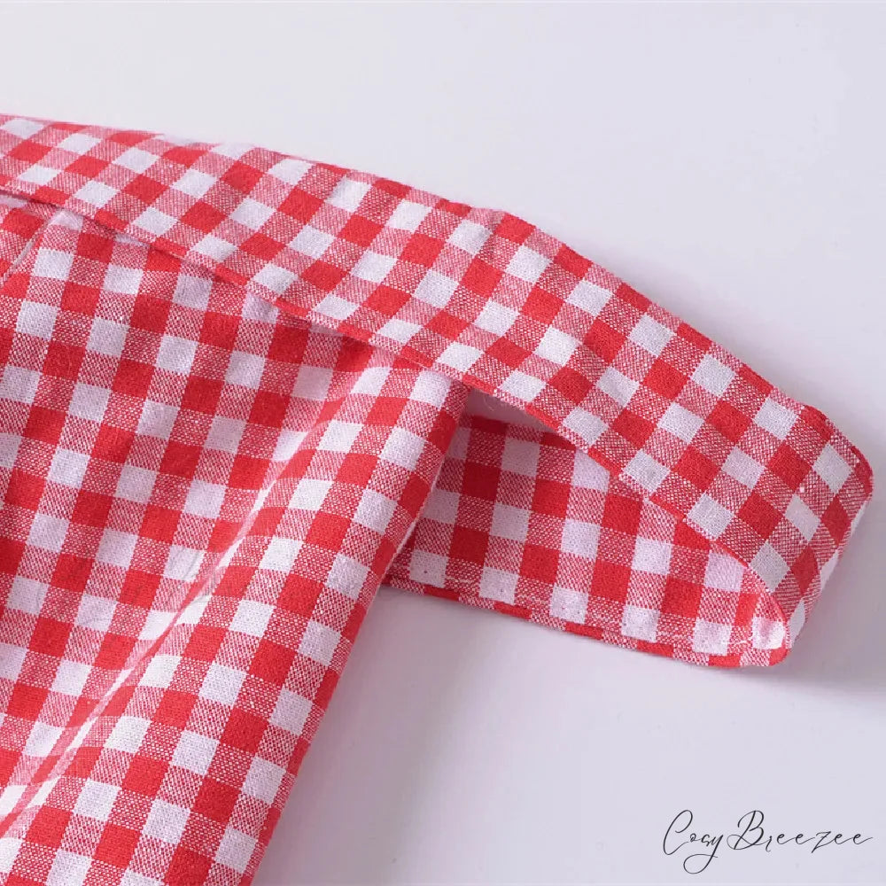 Red Plaid Stylish Off-shoulder Mini Dress