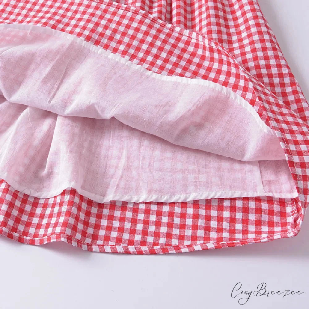 Red Plaid Stylish Off-shoulder Mini Dress