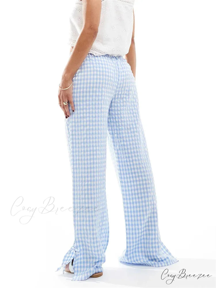 Relaxed Elevated-Waist Streaked Lounge Streetwear Pant pant-250223