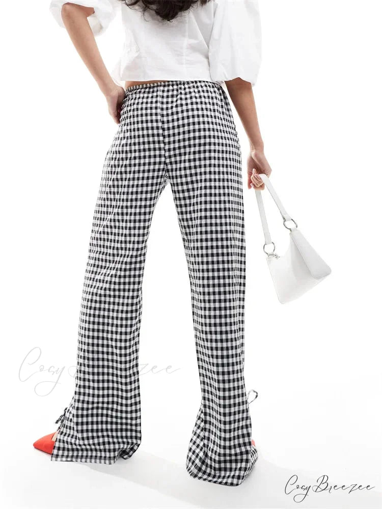 Relaxed Elevated-Waist Streaked Lounge Streetwear Pant pant-250223