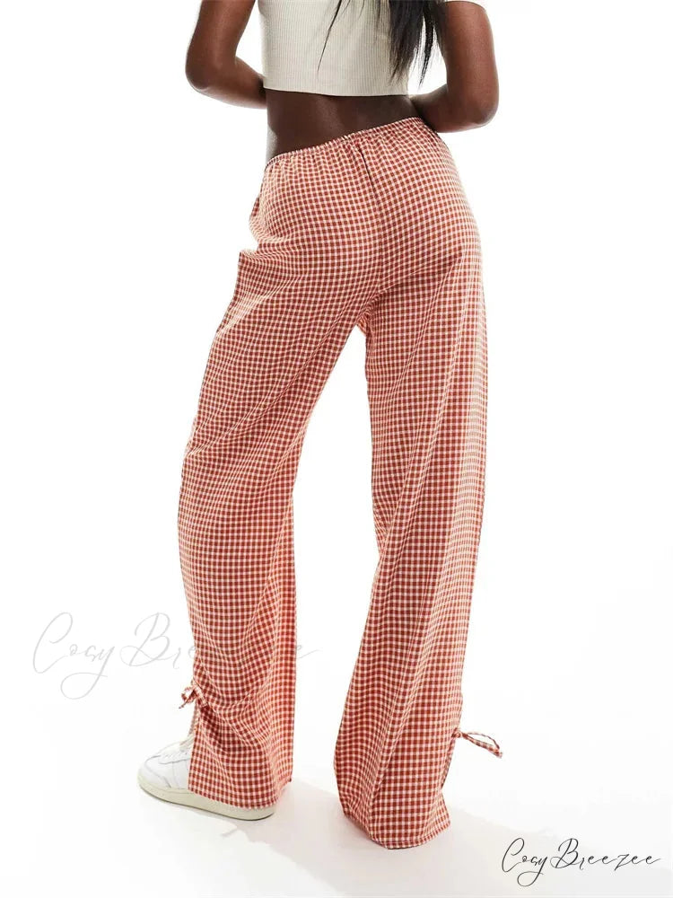 Relaxed Elevated-Waist Streaked Lounge Streetwear Pant pant-250223