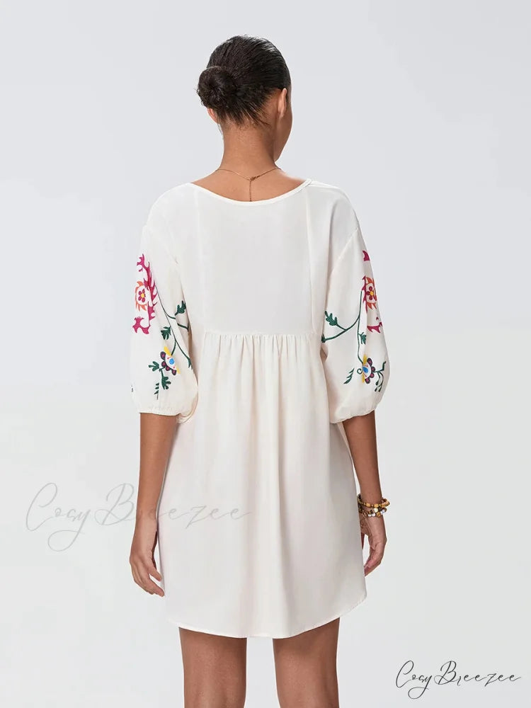 Relaxed Mini Beach Floral Vacation Dress floraldress-250126
