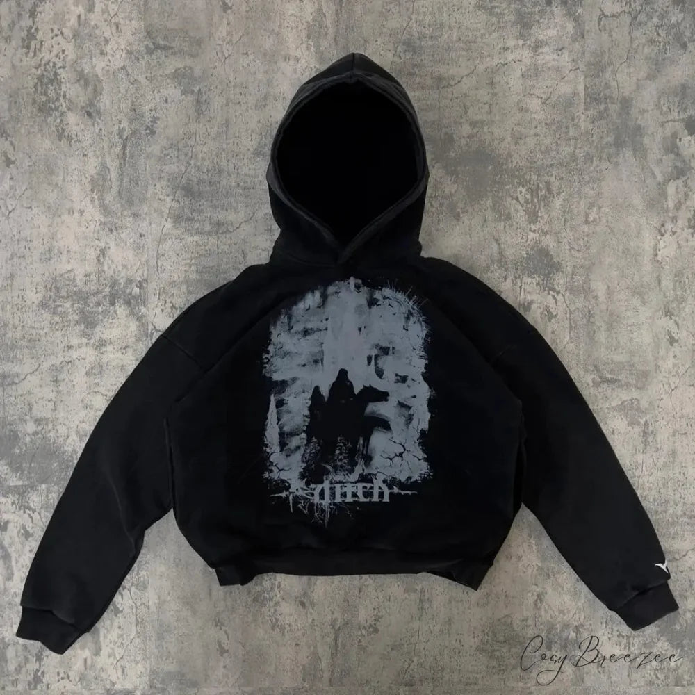 Relaxed Trend Hip Hop Hoodie black 3 / S hoodies-241228