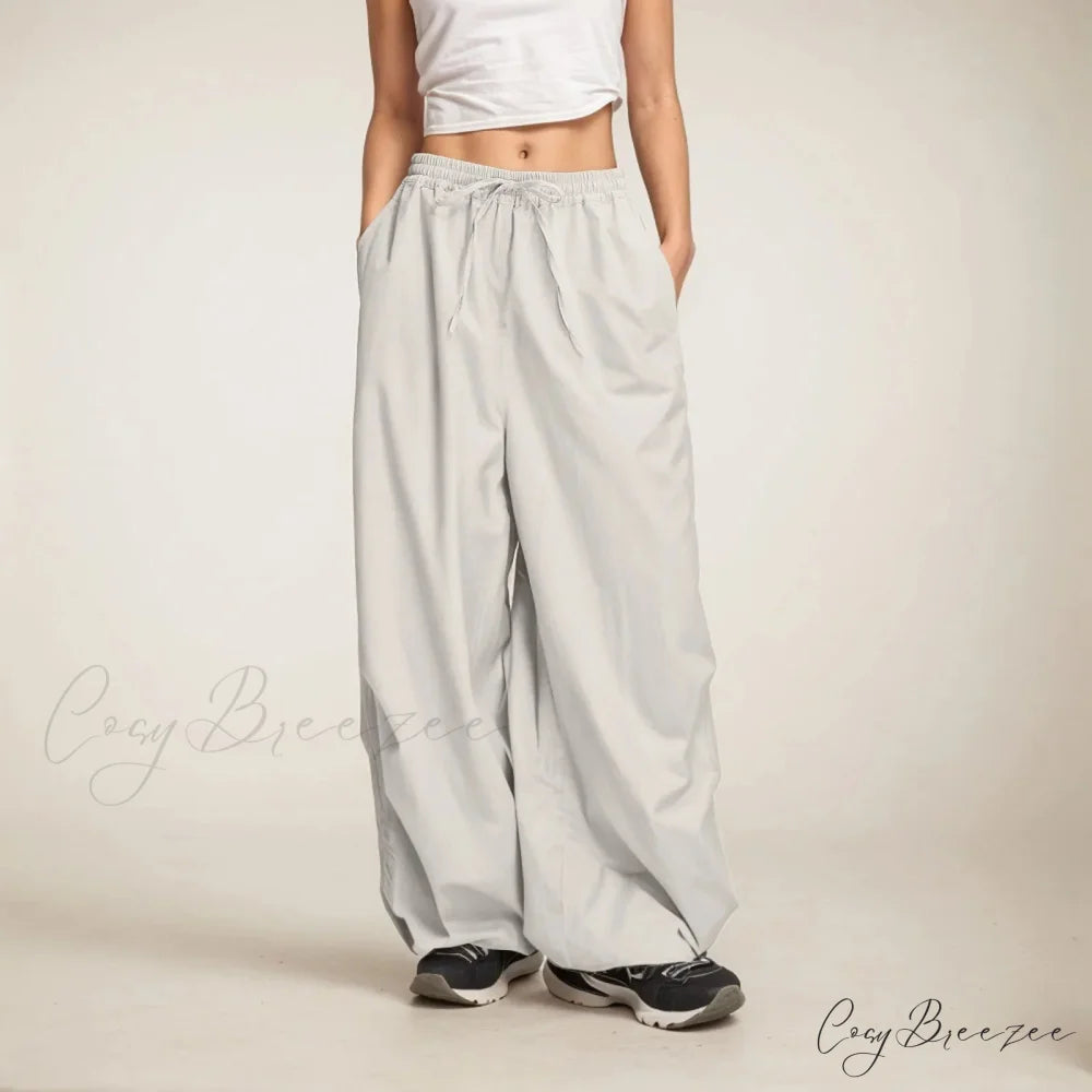 Relaxed Wide Leg Sweatpants with Pockets Grey / S pants-241228