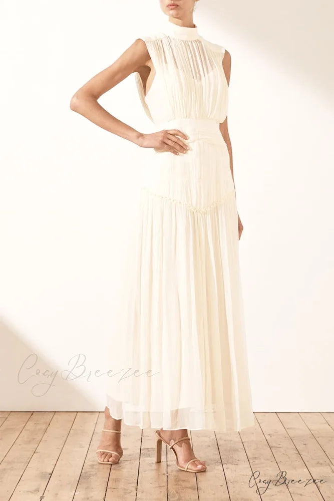 Remarkable Moment High Trendy Neck Maxi Dress