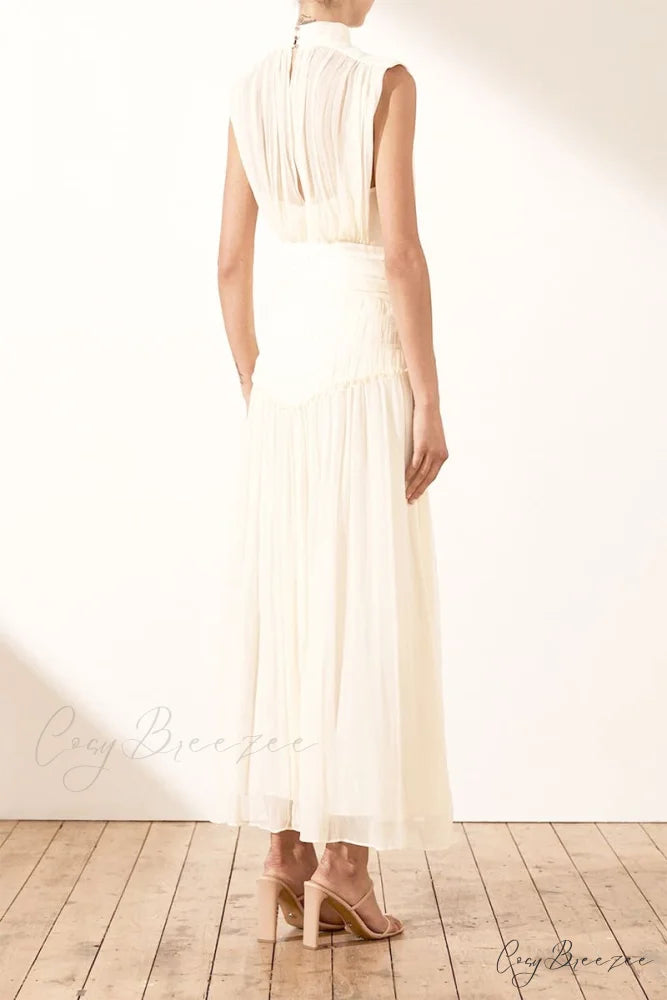 Remarkable Moment High Trendy Neck Maxi Dress