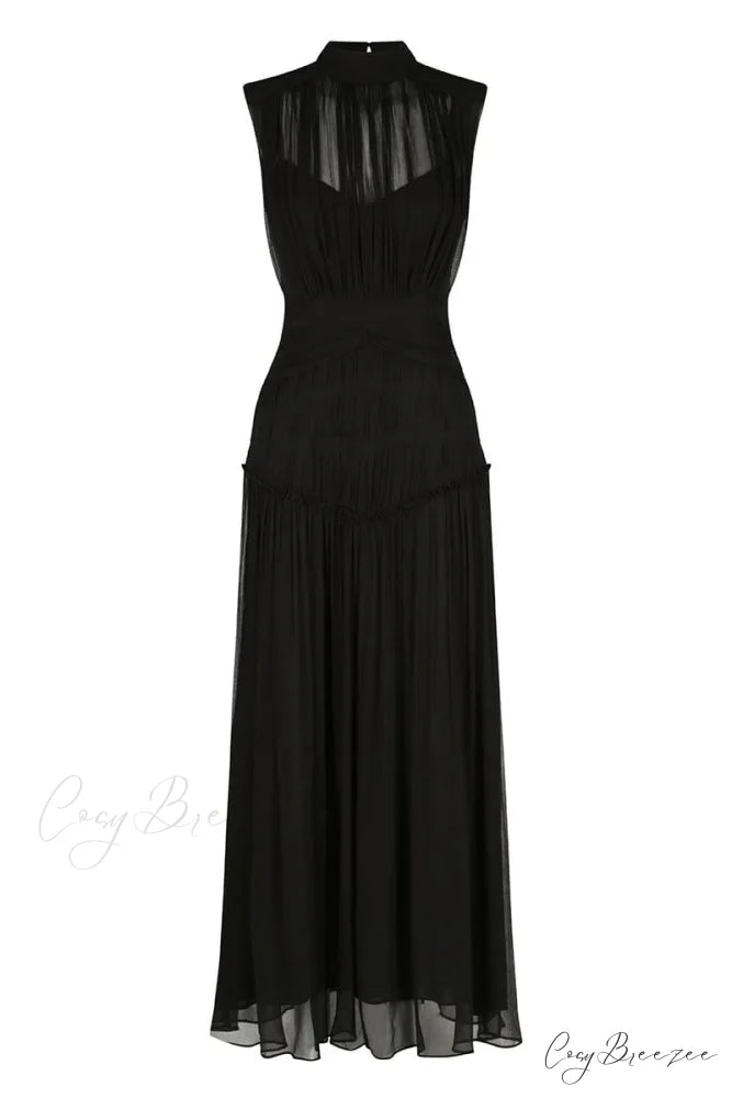 Remarkable Moment High Trendy Neck Maxi Dress