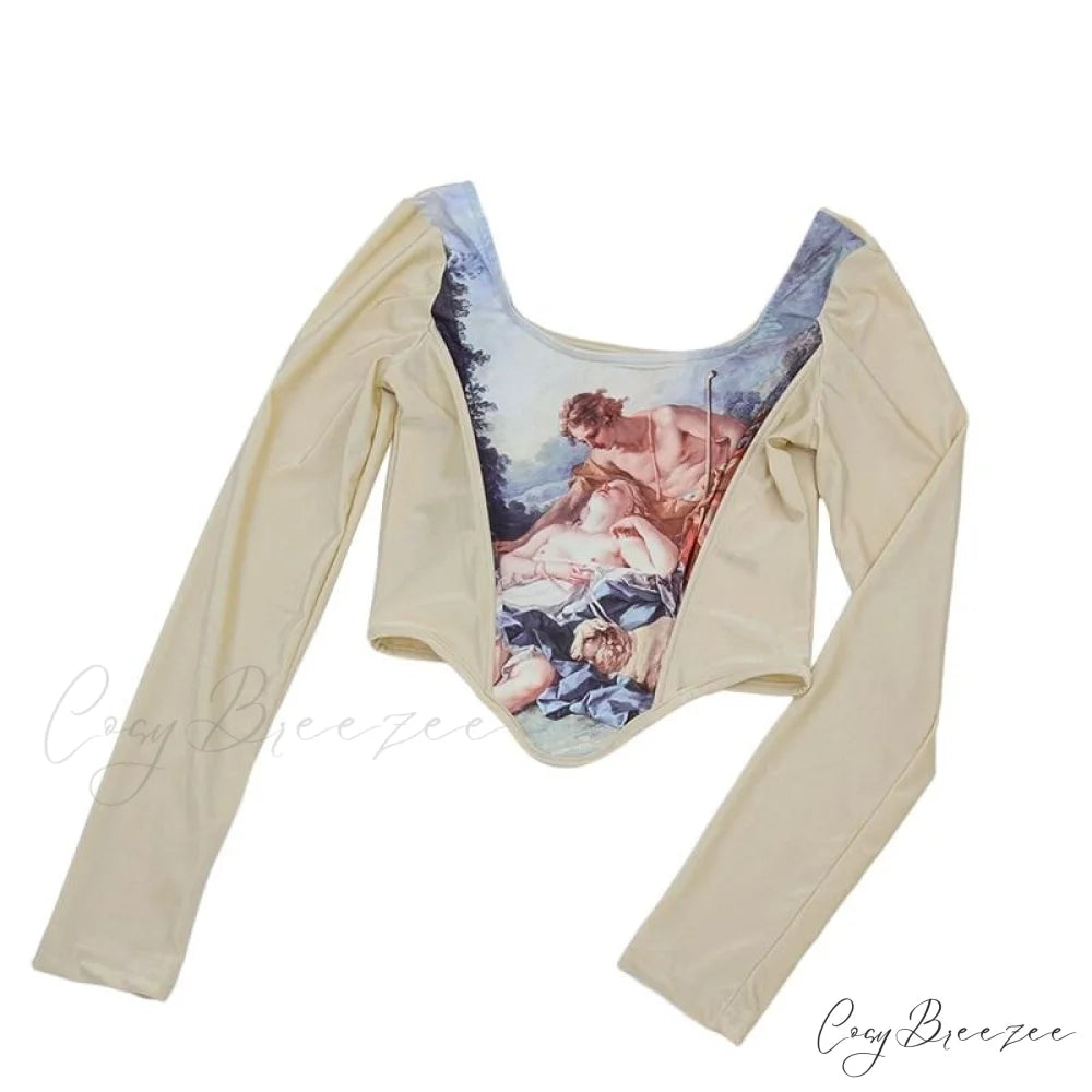 Renaissance Elegant Corset Top long sleeve top / M