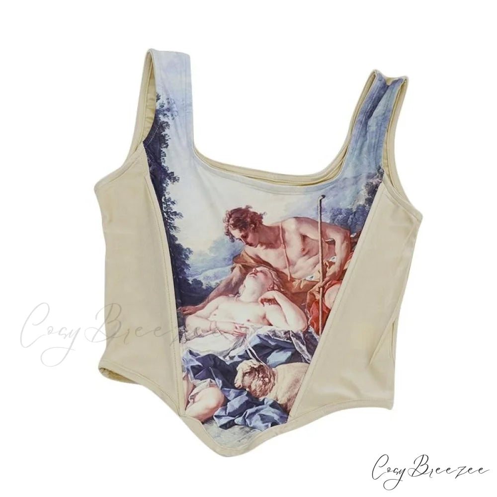Renaissance Elegant Corset Top short sleeve top / M