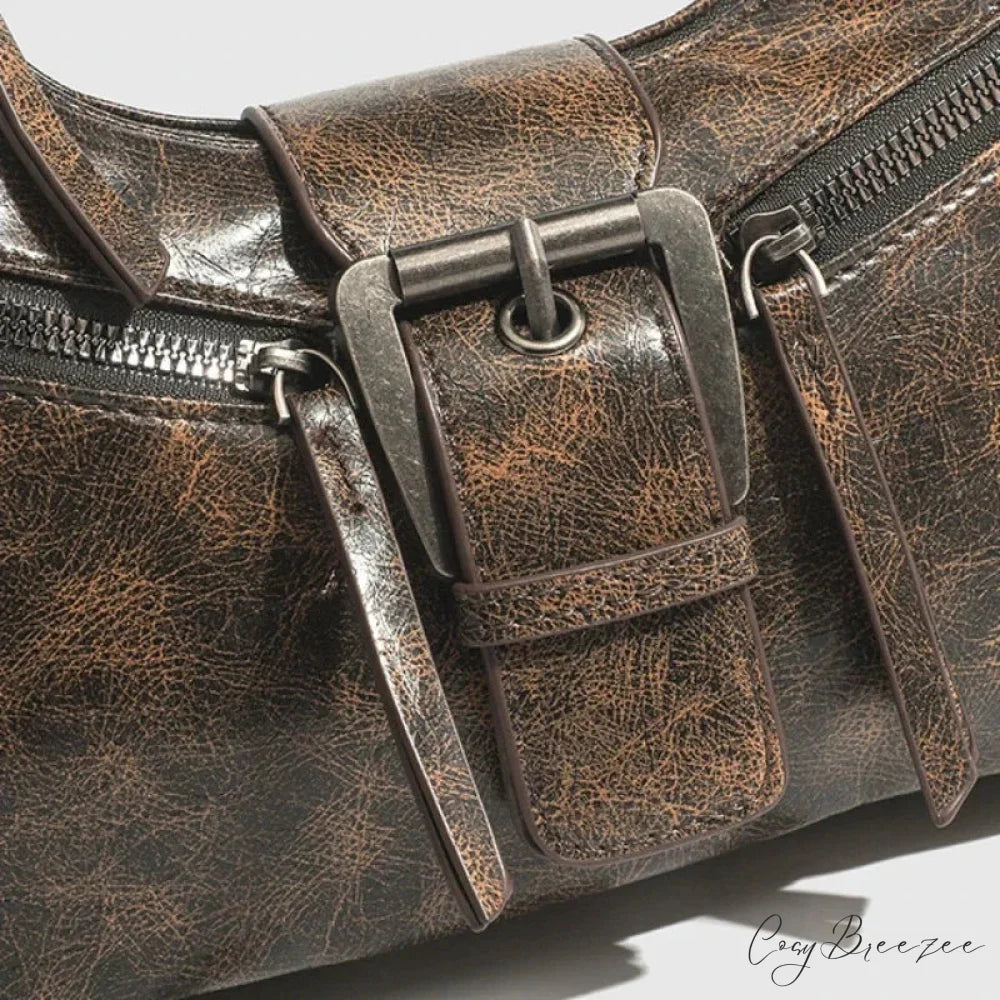 Retro Belt Design PU Leather Shoulder Bag shoulder-250126