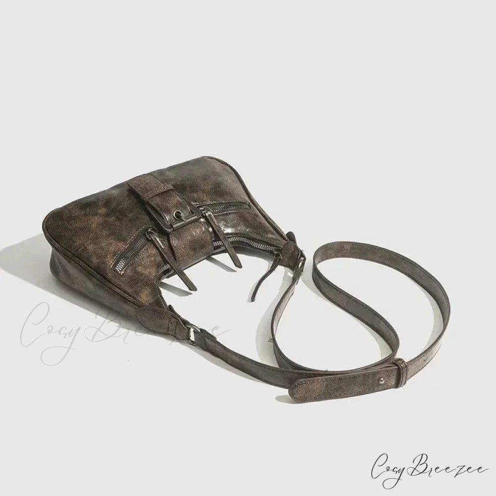 Retro Belt Design PU Leather Shoulder Bag shoulder-250126