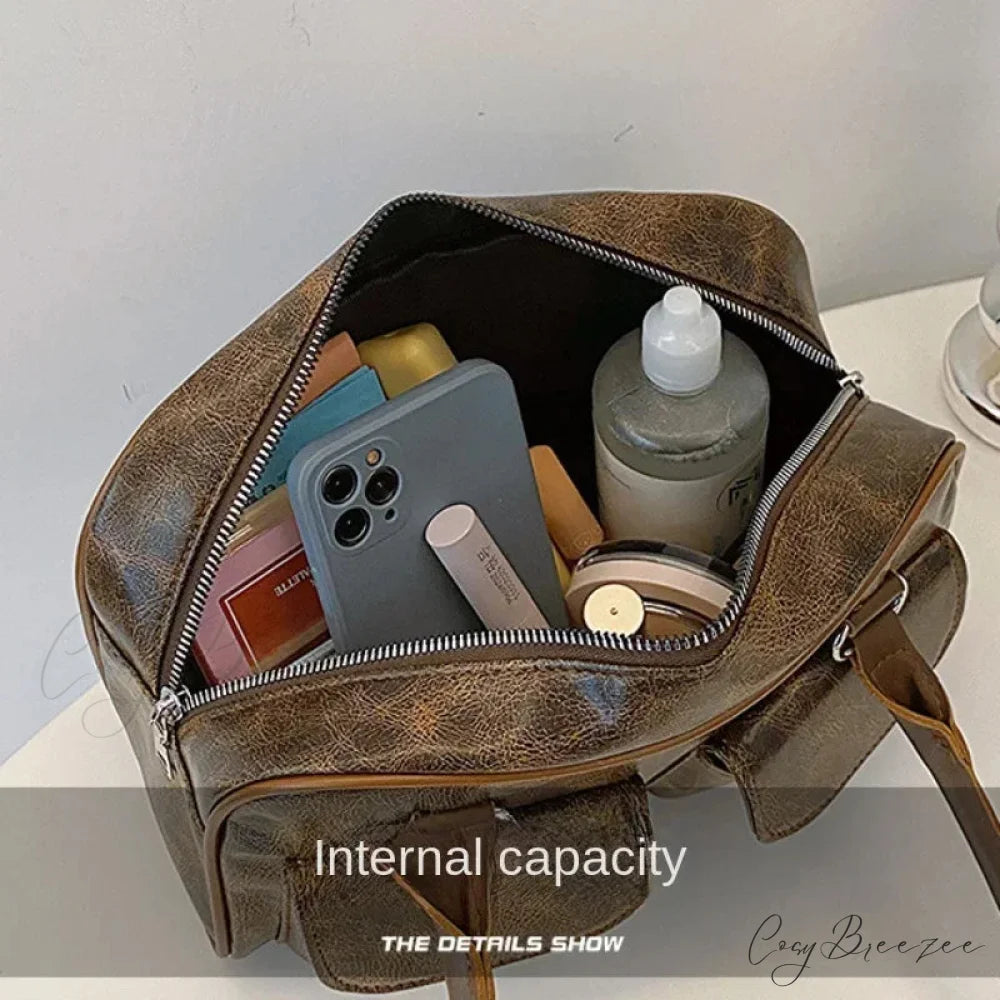 Retro Double Pockets Shoulder Bag shoulder-250126