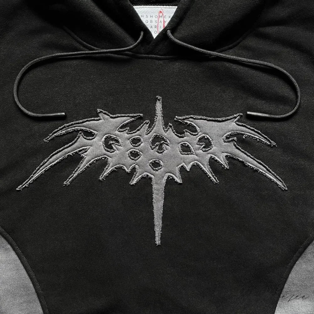 Retro Embroidery Pattern Oversized Hoodie hoodies-241228