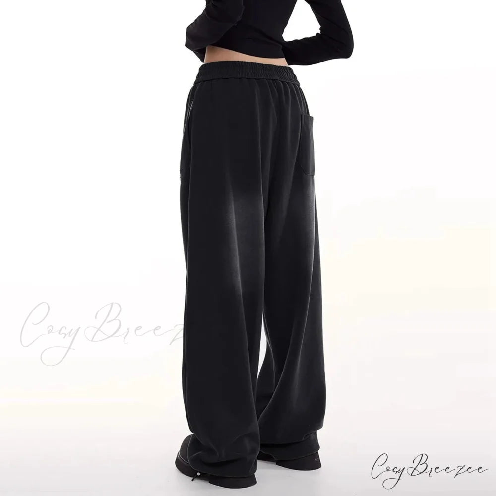 Retro Green Gradient Wide Leg Pants pants-241228