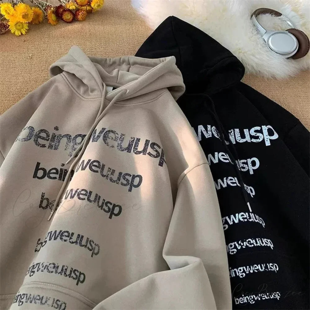Retro Harajuku Letter Design Oversized Hoodie hoodies-241228