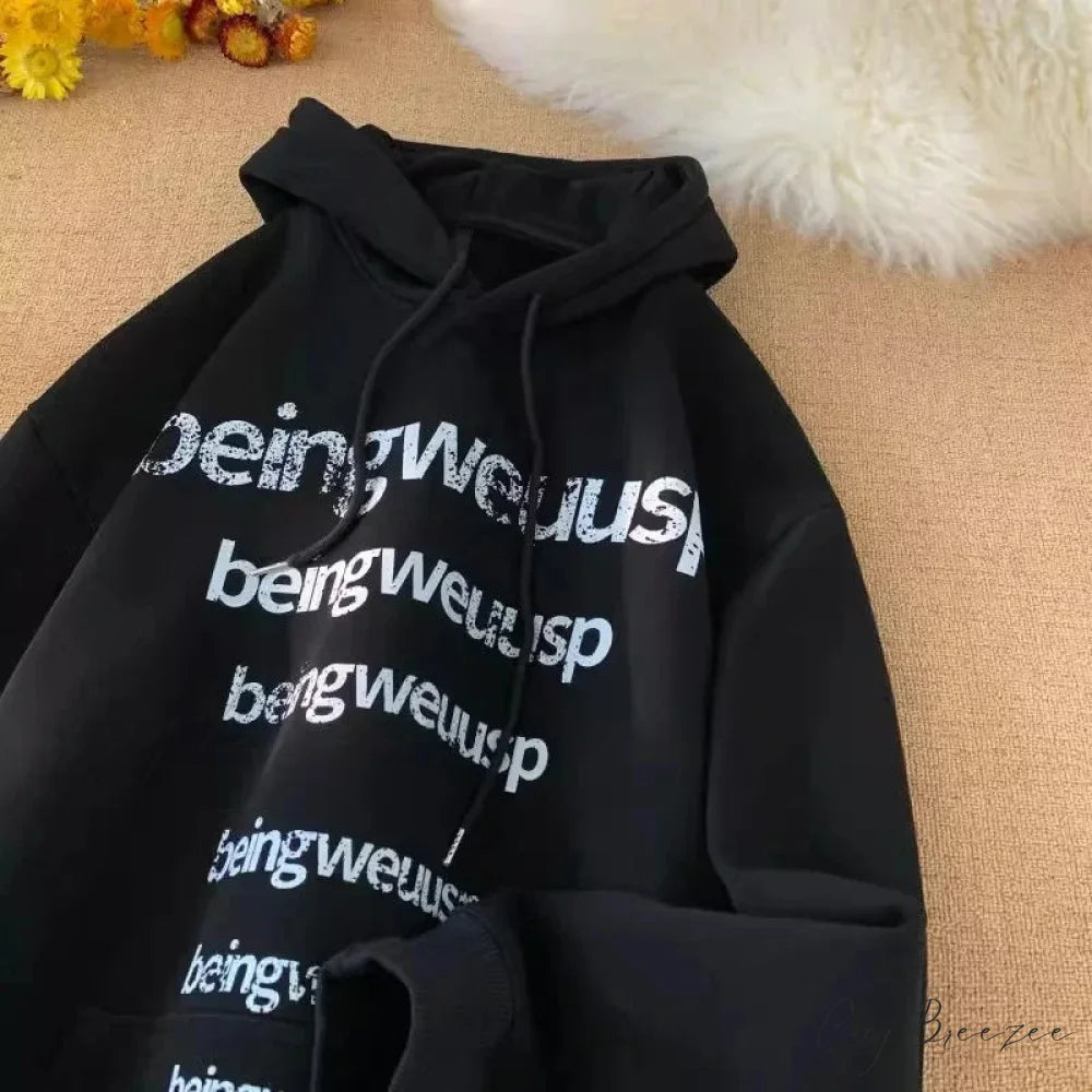 Retro Harajuku Letter Design Oversized Hoodie hoodies-241228