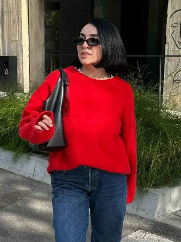 Retro Long Sleeve Knitted Christmas Sweater