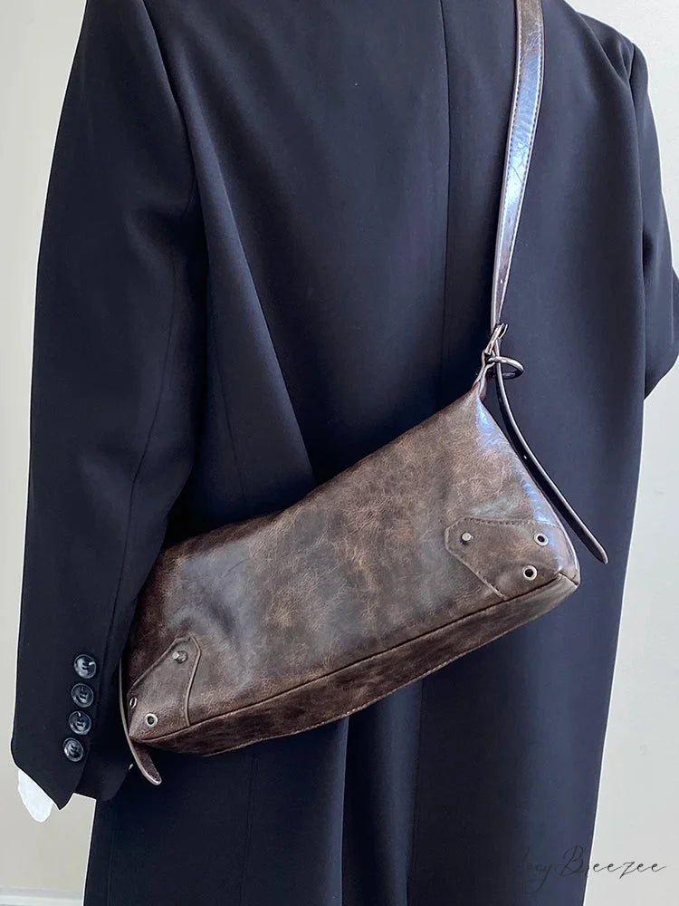 Retro PU Leather Y2K Bag shoulder-250126
