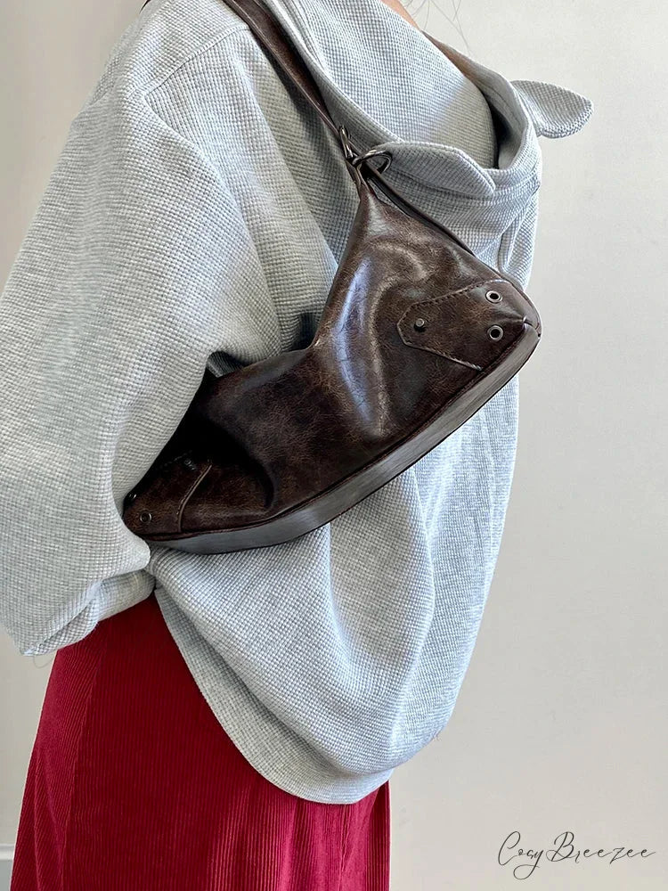 Retro PU Leather Y2K Bag shoulder-250126
