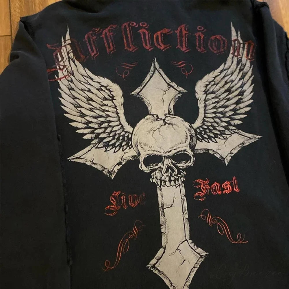 Retro Punk Fall Hoodie hoodies-241228