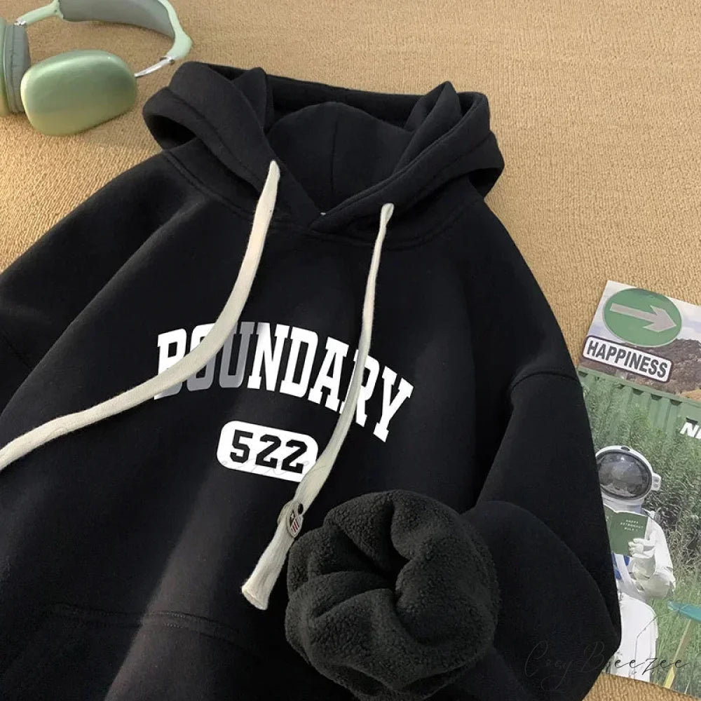 Retro Relaxed High Street Letter Hoodie hoodies-241228