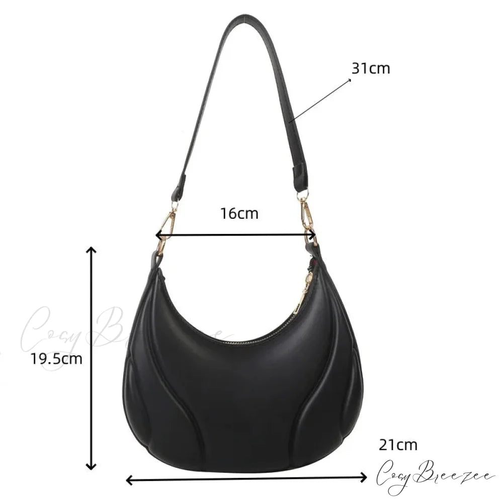 Retro Solid Color Saddle Leather Shoulder Bag shoulder-250126
