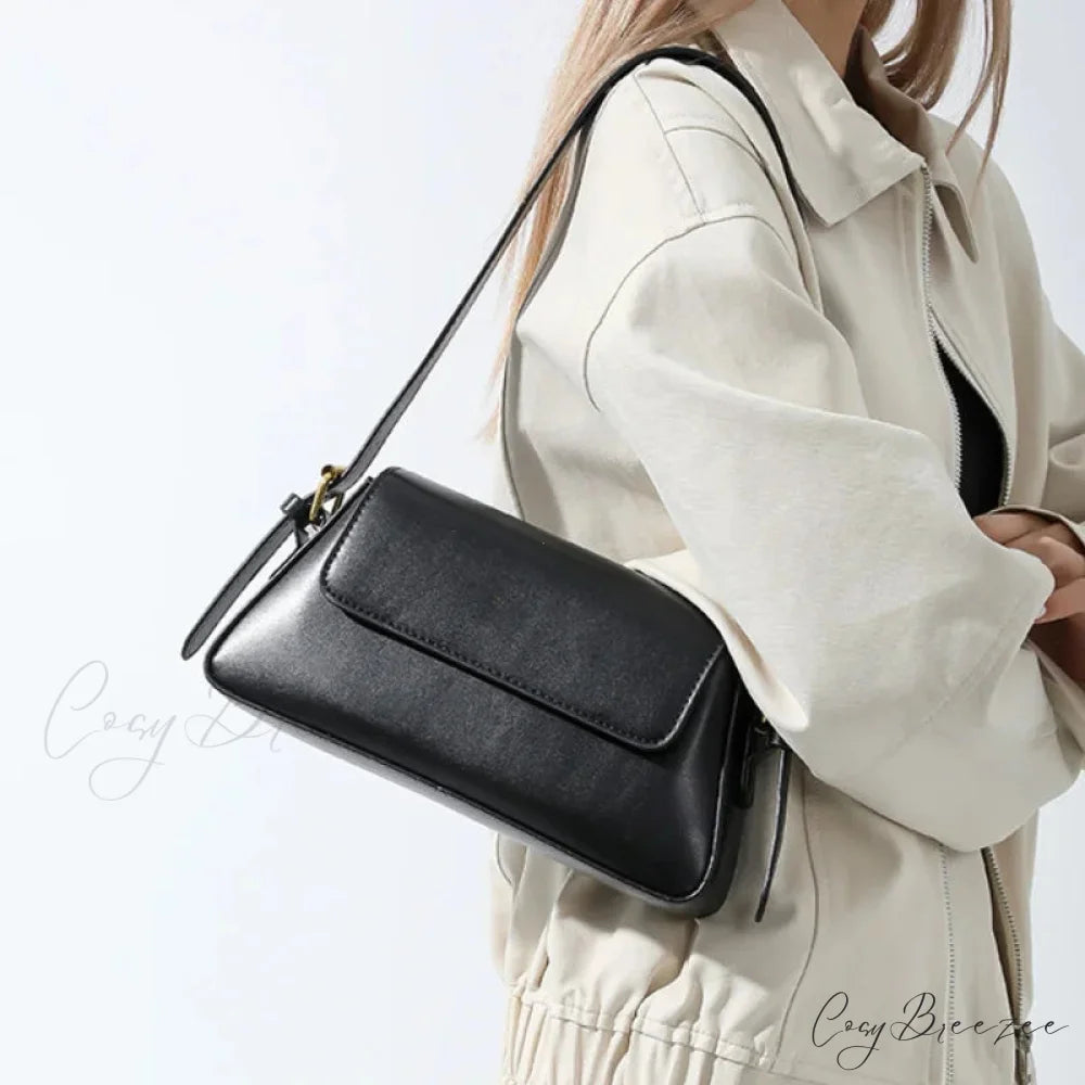 Retro Solid PU Leather Winter Bag shoulder-250126