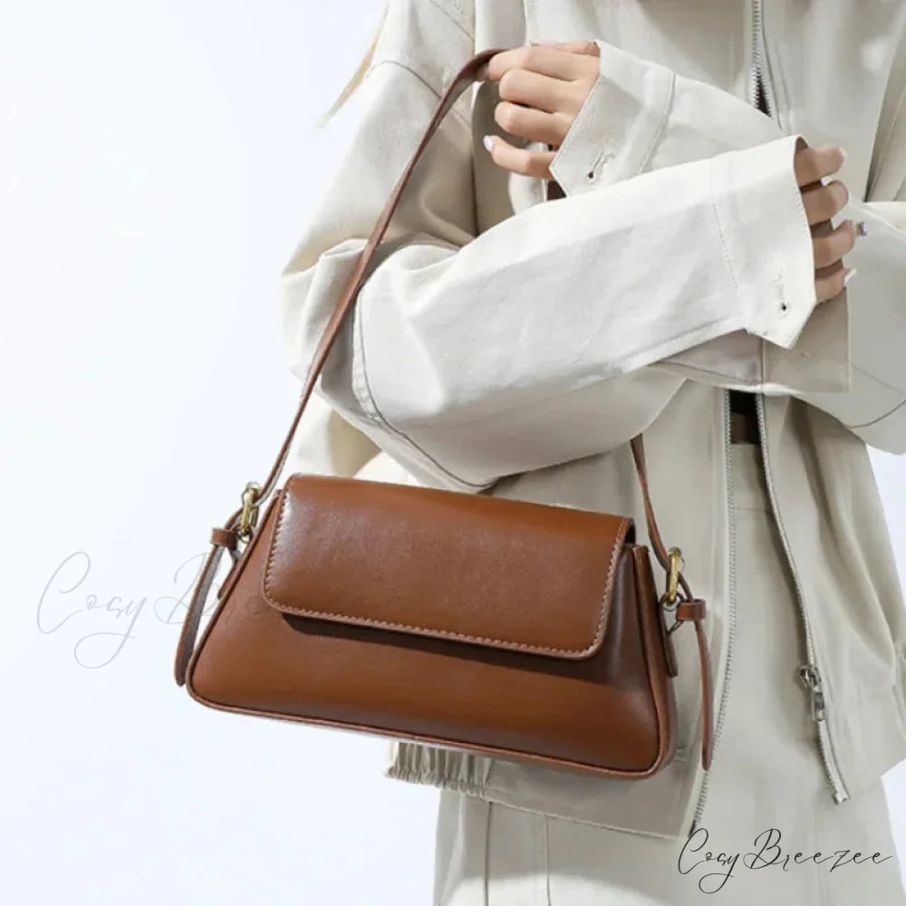 Retro Solid PU Leather Winter Bag shoulder-250126