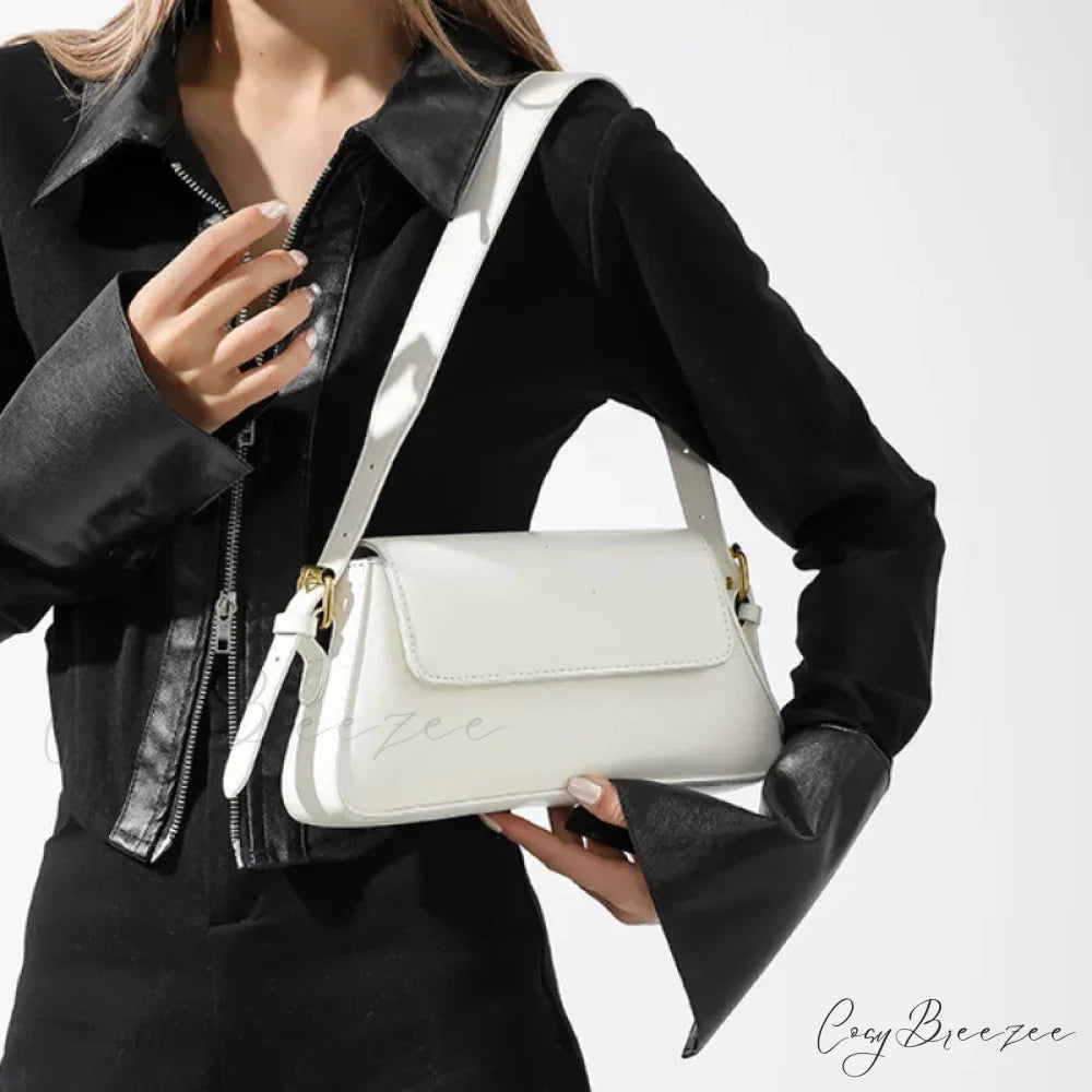 Retro Solid PU Leather Winter Bag shoulder-250126