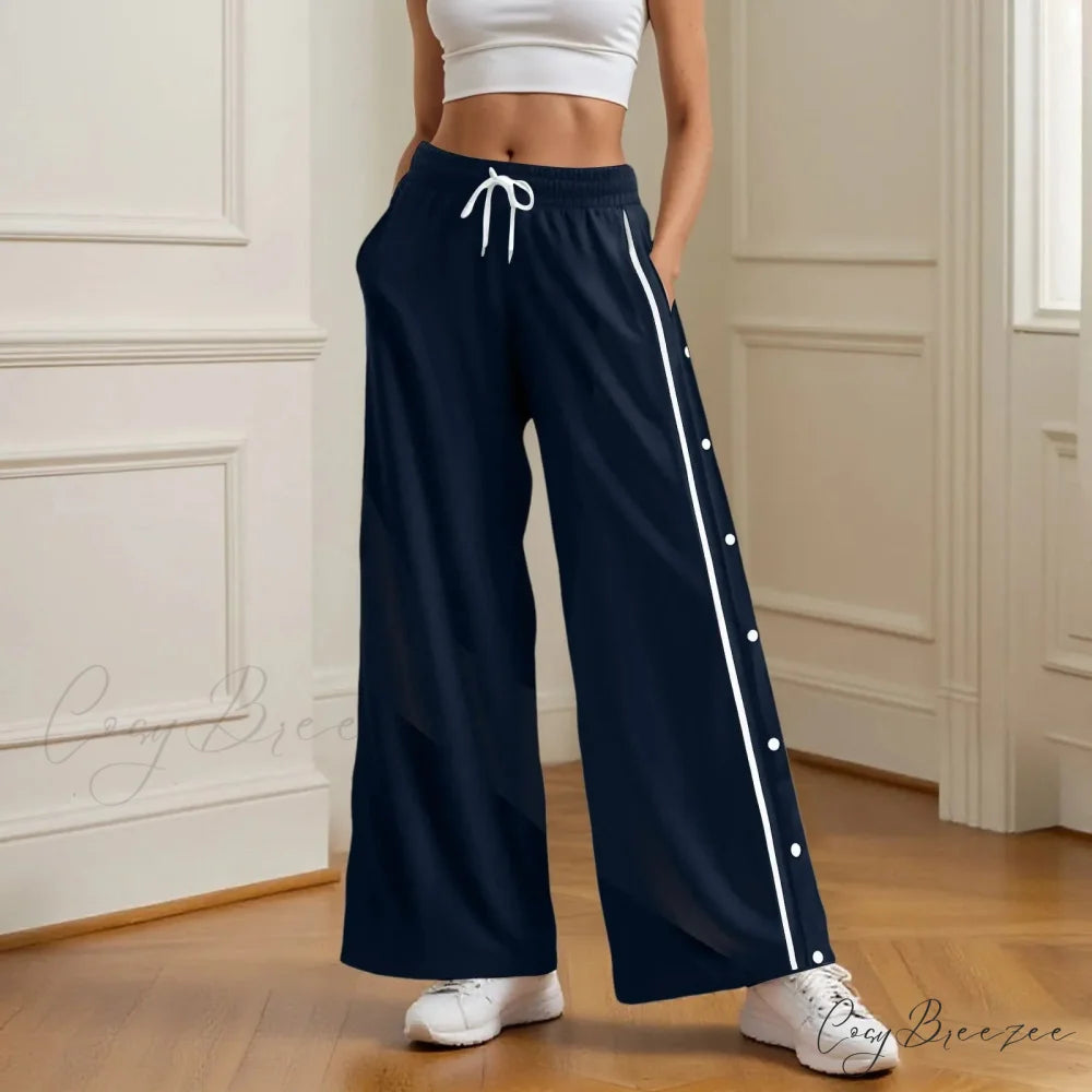 Retro Wide Leg High Street Cargo Pants Navy / S pants-241228