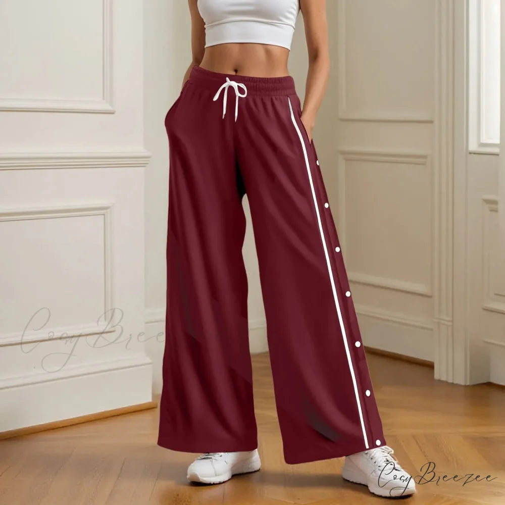 Retro Wide Leg High Street Cargo Pants Red / S pants-241228