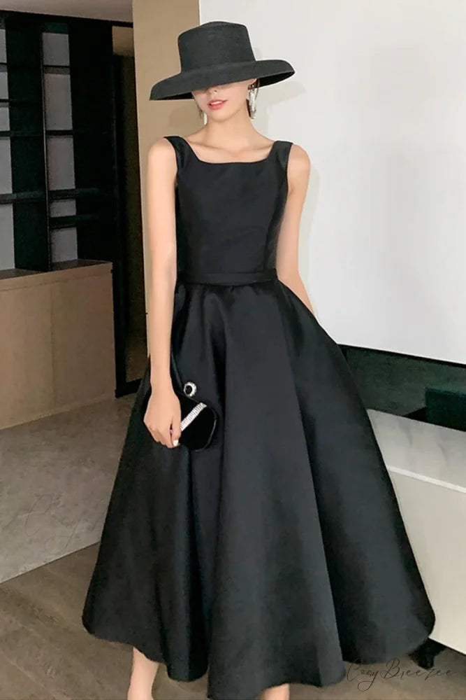 Reva Satin Backless Trendy Bow Midi Dress