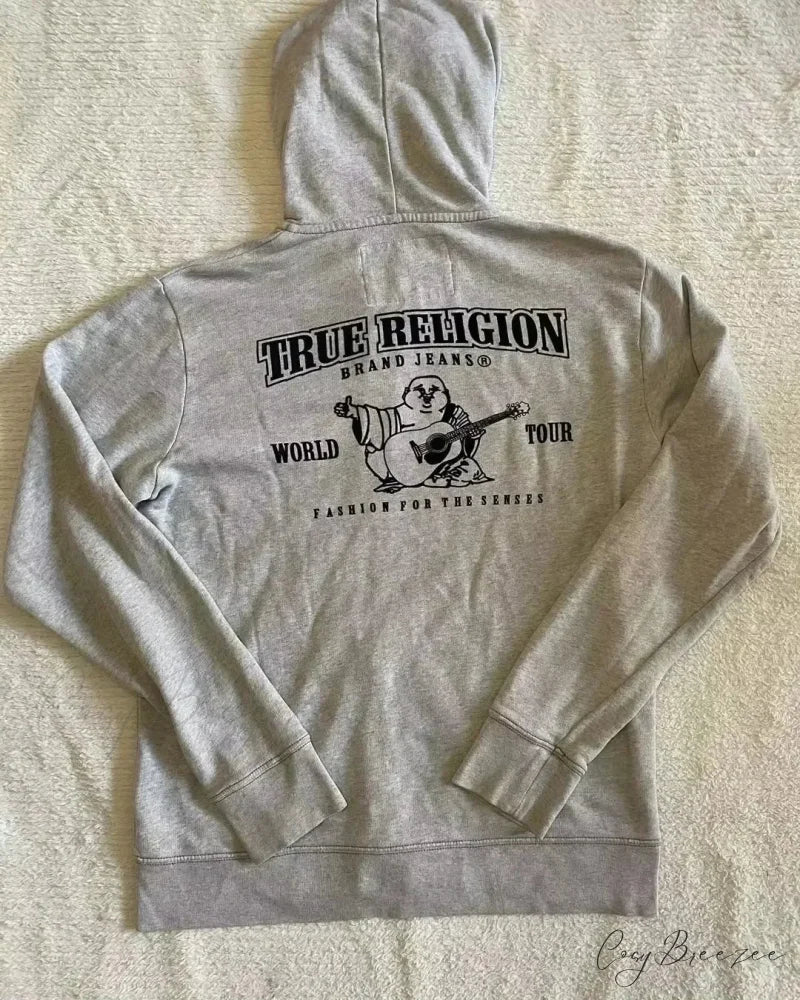 Rhinestone Black Pullover Hoodie brown / S hoodies-241228