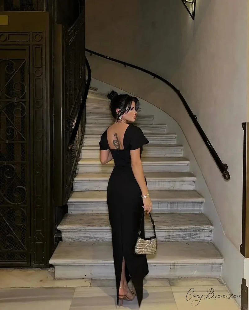 Rhinestone Neck Hanging Party Dress