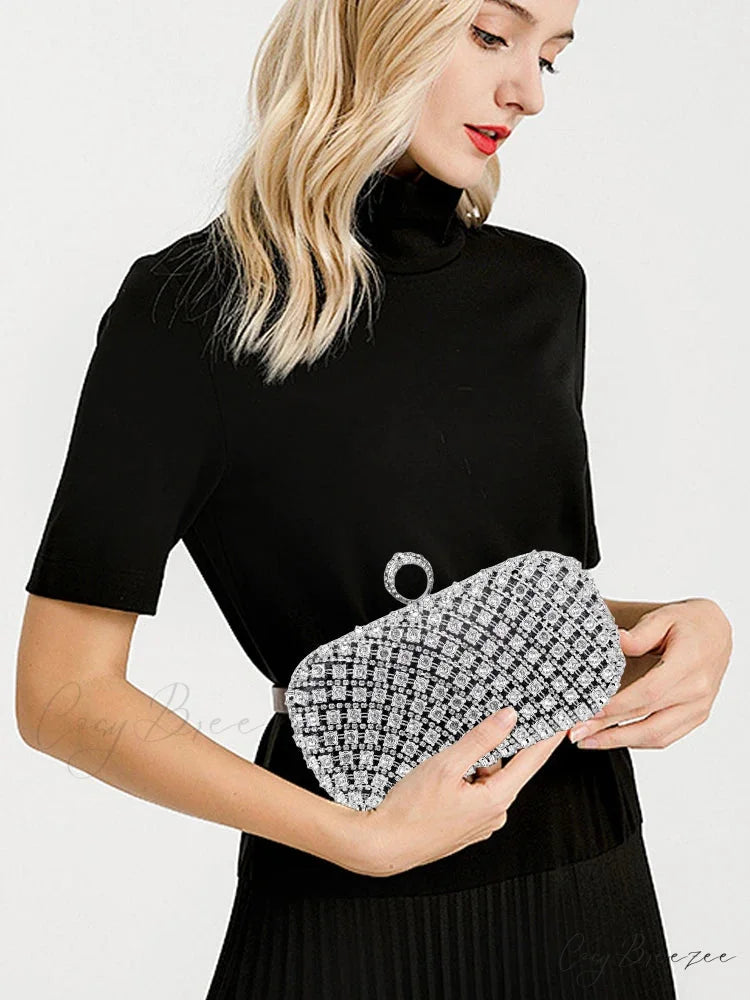 Rhinestone Square Purse Designer Bag clutchbag-250126
