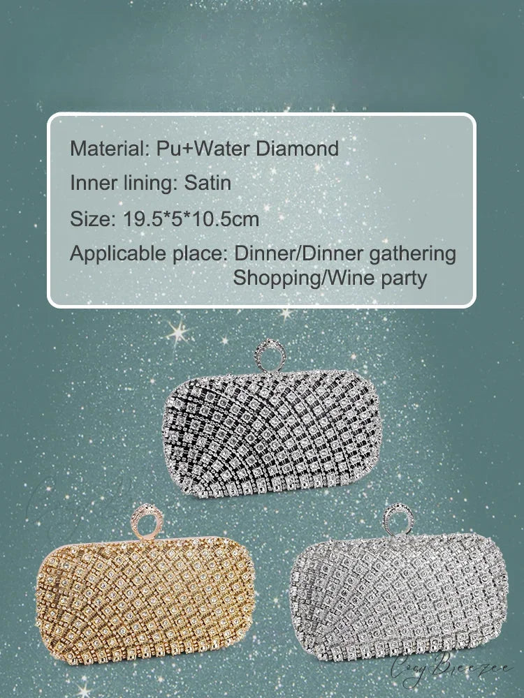 Rhinestone Square Purse Designer Bag clutchbag-250126