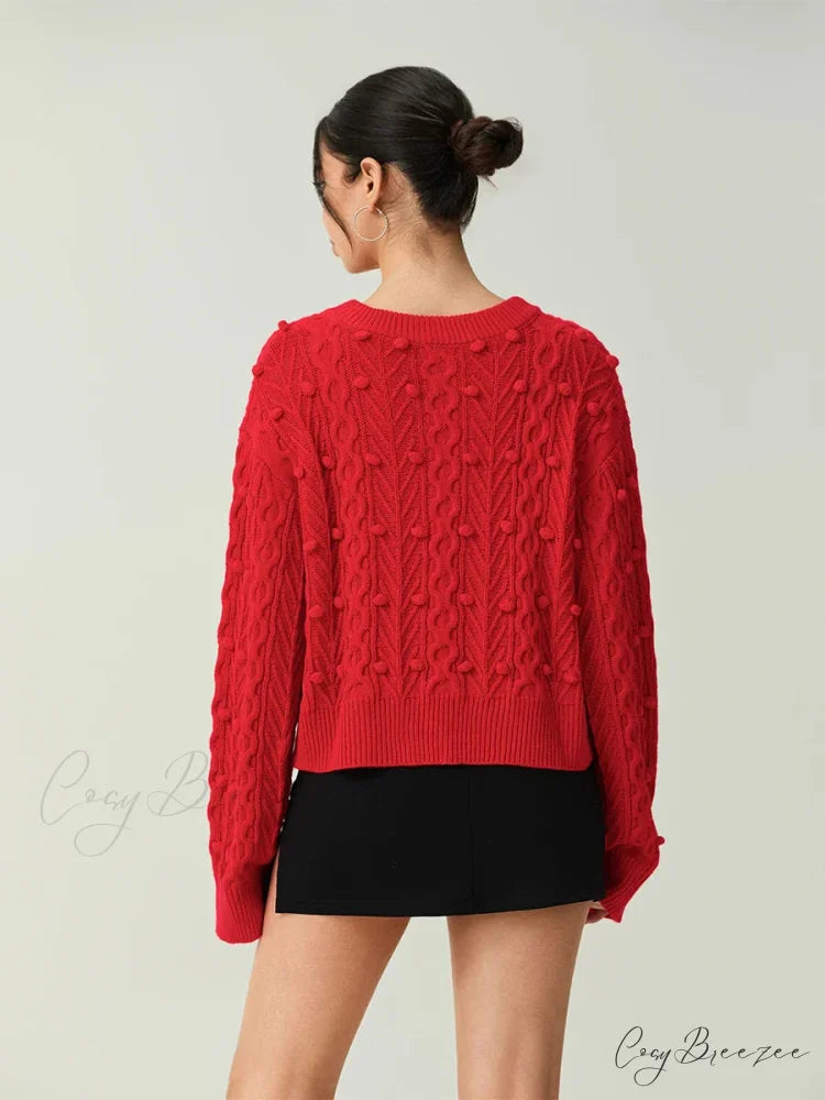 Ribbed Bow Tie Cable Knit Cardigan cardigans-241228
