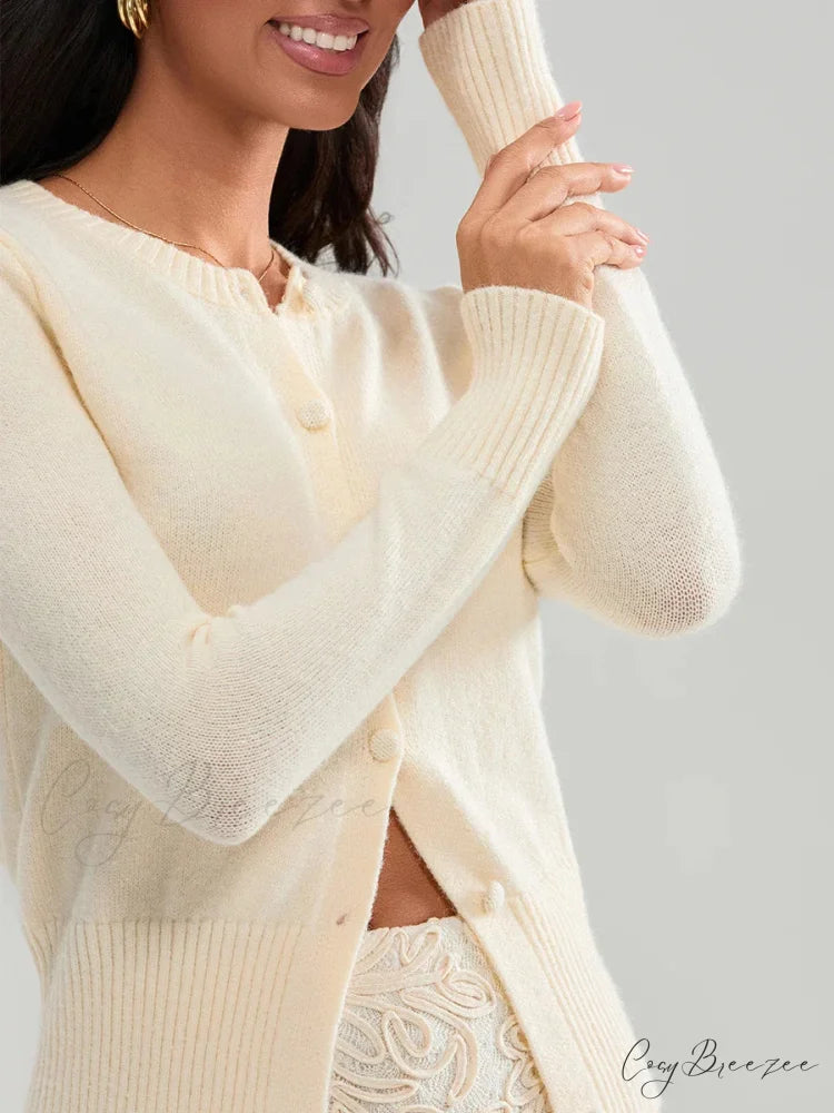 Ribbed Full Sleeve Button Cardigan cardigans-241228