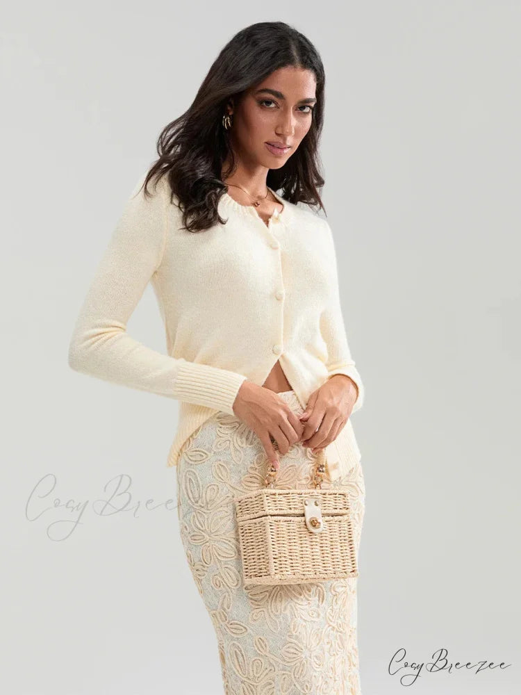Ribbed Full Sleeve Button Cardigan cardigans-241228