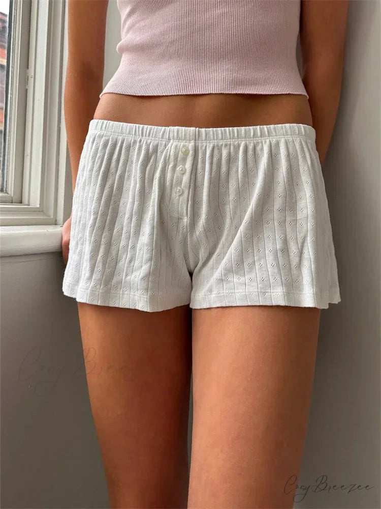 Rolled Embroidered Denim Short short-250223