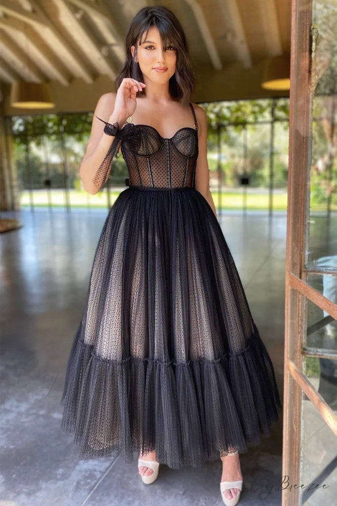 Romance to Celebrate Trendy Black Midi Dress Black / 2
