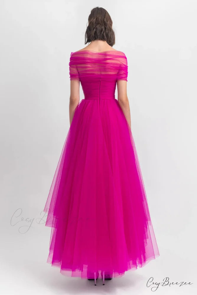 Romantic Elegance Graceful Off-the-Shoulder Maxi Dress