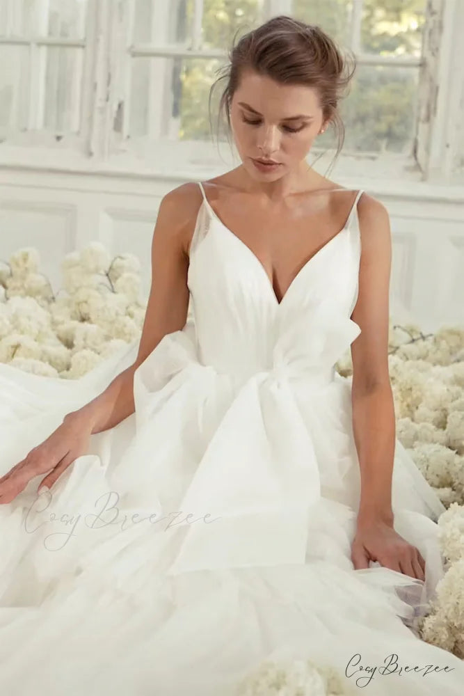 Romantic Glam Ivory Trendy Tulle Tiered Maxi Dress